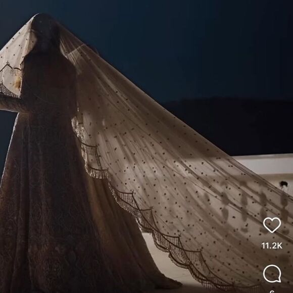 BRIDAL WEDDING BEADED EMBELLISHED VEIL PAKISTANI INDIAN DESIGNER - Picture 4 of 7